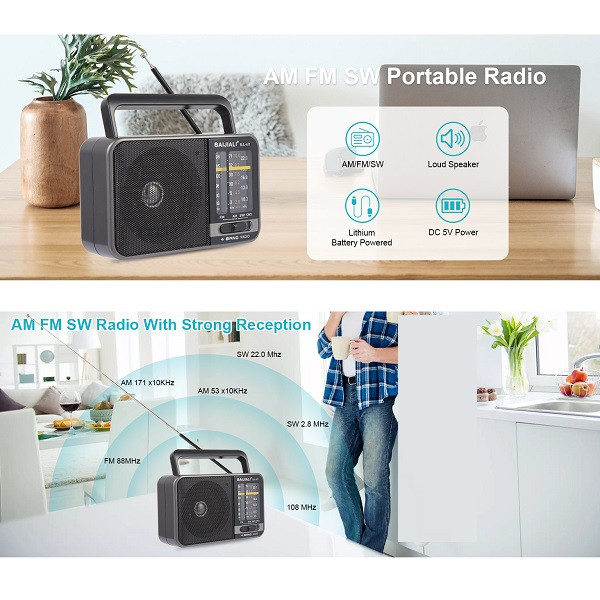 رادیو FM/AM/SW1/SW2 بایجیالی مدل L-671 دارای درگاه ارتباط شارژ Type c