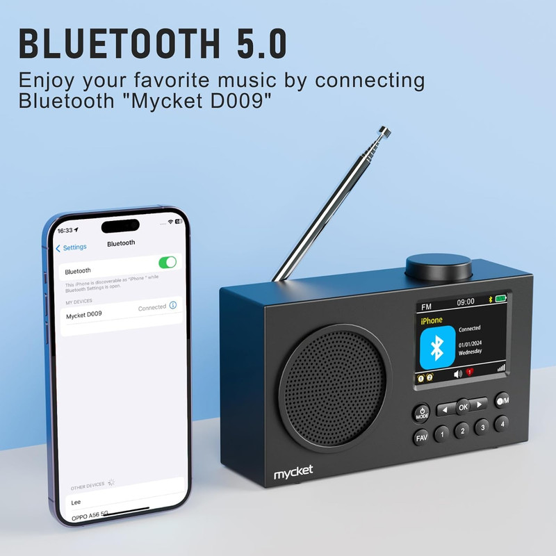 رادیو اسپیکر FM مایکت مدل Hs-d009 دارای Bluetooth