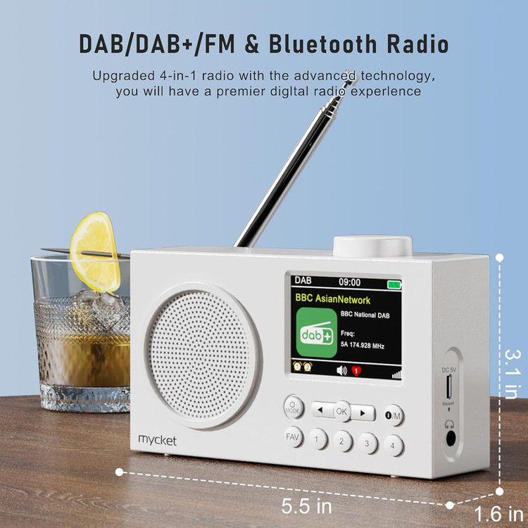 رادیو DAB/DAB+/FM مدل X-HS-D009-6 دارای درگاه ارتباطی Bluetooth
