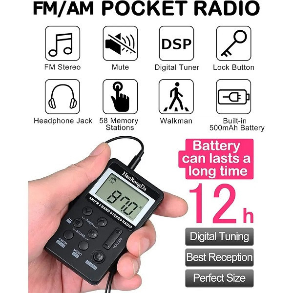 رادیو FM،AM هان رونگدا مدل HRD-103