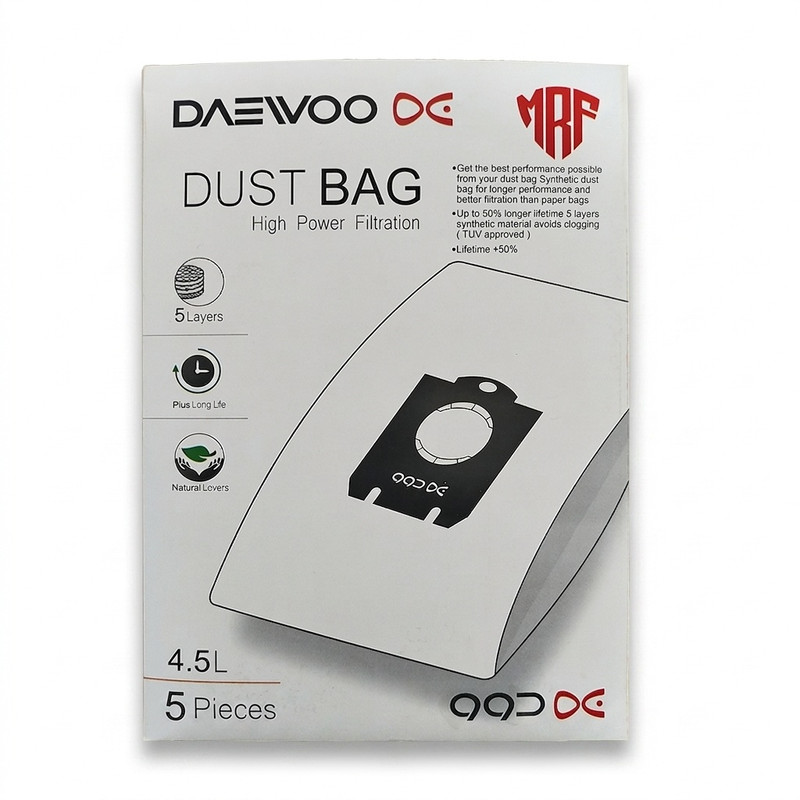 کیسه جاروبرقی دوو مدل DVC-S22P میکرو فیلتر 5 لایه هپا مناسب جاروبرقی دوو مدل اسپرو بسته 5 عددی