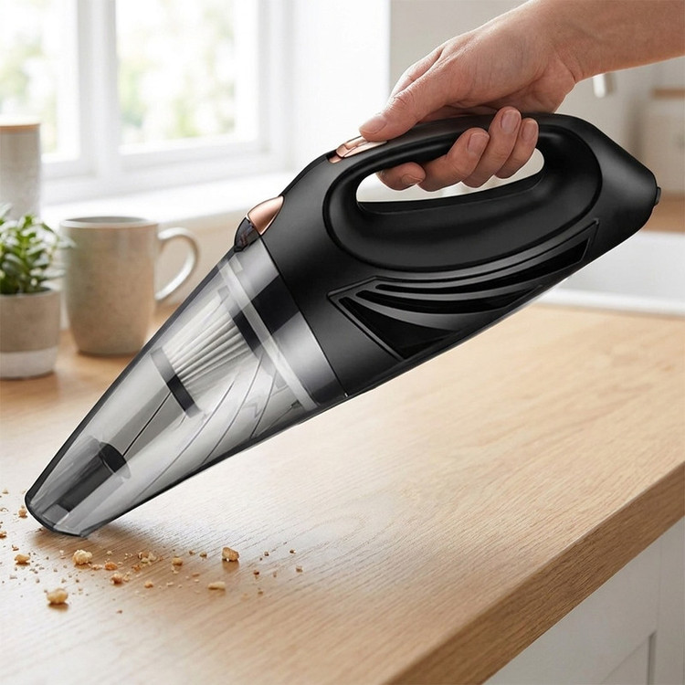 جارو شارژی دستی مدل DG-001 با باتری لیتیوم-یونی 2200 میلیآمپرساعت و قابلیت اتصال به فندکی خودرو