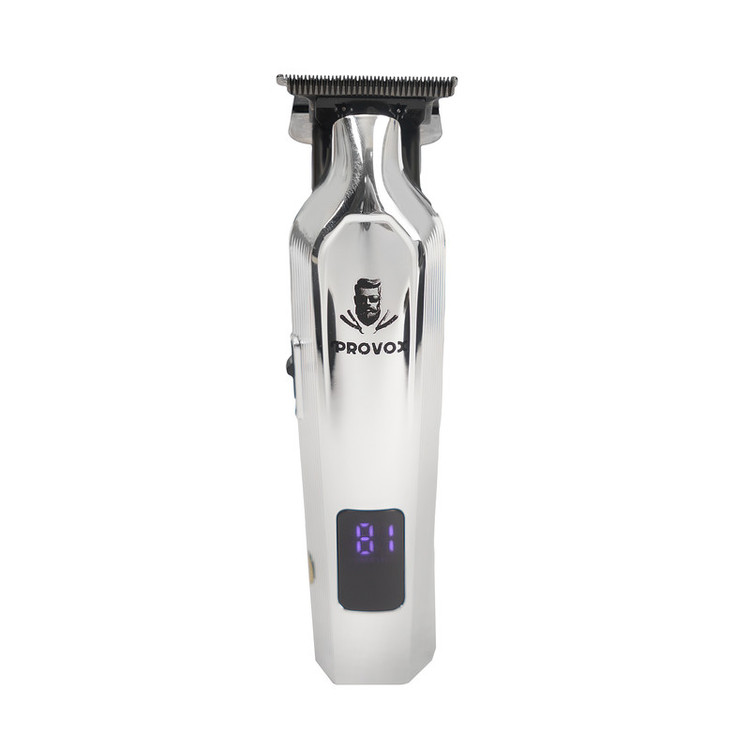 ماشین اصلاح موی صورت شارژی پرو وکس مدل VX-6100 با تیغه استیل ضد زنگ، قابلیت تنظیم سرعت، نمایشگر میزان شارژ، طراحی ارگونومیک، باتری قابل شارژ، پورت تایپ سی، همراه با سری یدک، روغن، برس تمیزکننده و شانه