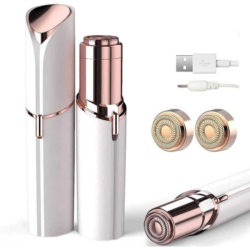 ماشین اصلاح موی صورت شارژی مدل flawlesss با تیغههای روکش طلا، اصلاح چرخشی بدون درد، مناسب انواع پوست، قابلیت استفاده خشک و مرطوب، شارژ سریع و چراغ LED برای اصلاح دقیق