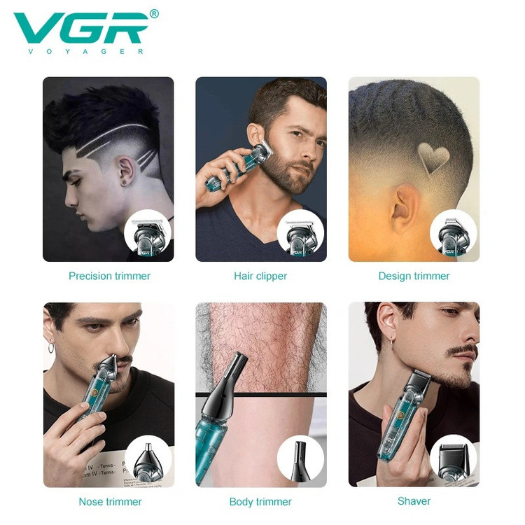ست ماشین اصلاح موی صورت و بدن وی جی ار مدل V-102