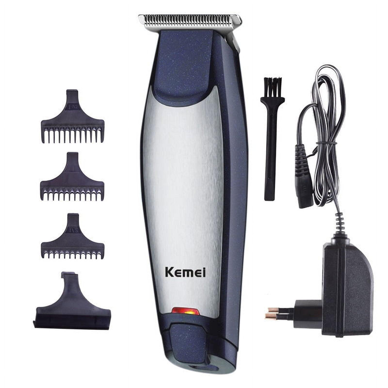ماشین اصلاح موی سر و صورت و بدن کیمی مدل KM - 5021 با تیغه استیل ضد زنگ، برش مستقیم، اندازه اصلاح 0 تا 12 میلیمتر، منبع انرژی باتری، همراه با برس تمیزکننده، روغن، شانه و آداپتور