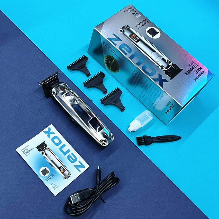 ماشین اصلاح موی صورت زیناکس مدل ZX-126 با تیغه کربن استیل، شارژی با کابل USB، اصلاح صفر زن و خط زن، استفاده خشک و مرطوب، نمایشگر میزان شارژ، قابلیت شارژ سریع و مدت کارکرد 280 دقیقه