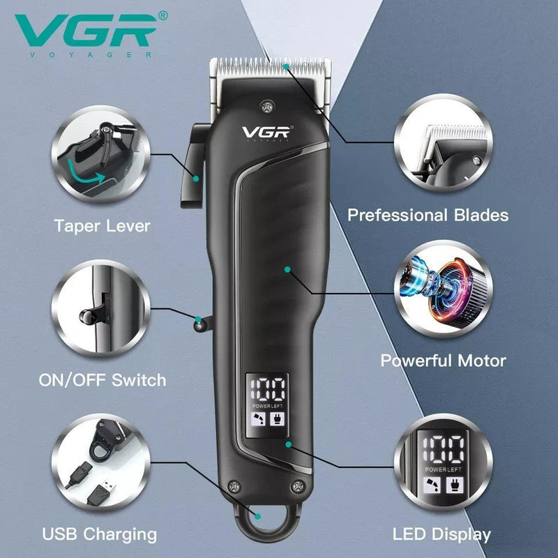 ماشین اصلاح موی سر و صورت وی جی ار مدل V-683