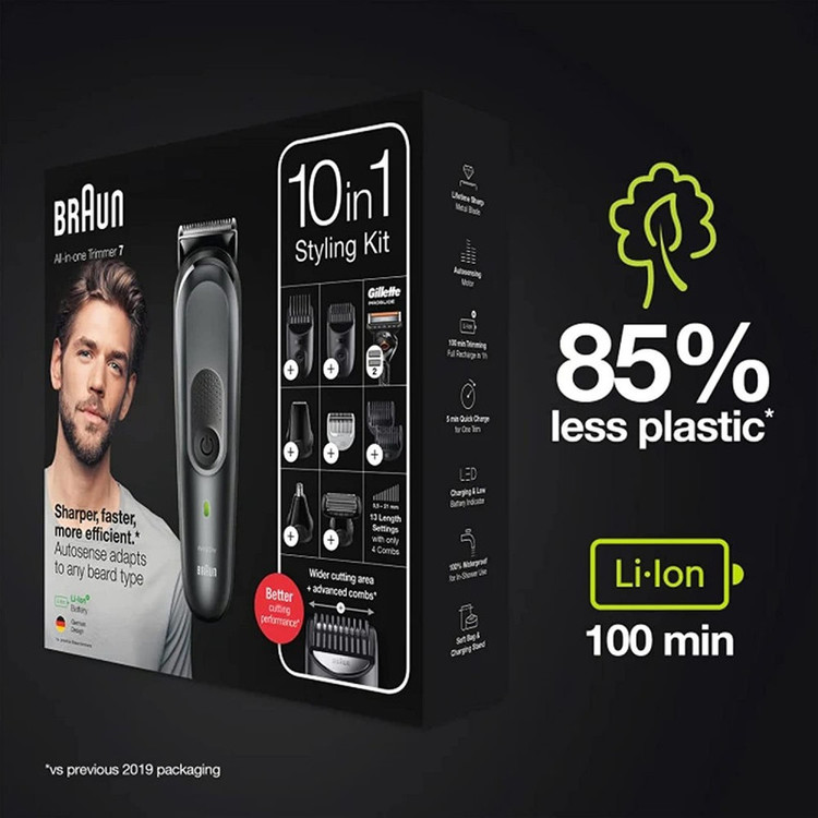 ماشین اصلاح موی سر و صورت شارژی براون مدل MGK7331 با تیغه استیل ضد زنگ، قابلیت اصلاح با شماره صفر، استفاده خشک و مرطوب، طراحی ارگونومیک و باتری لیتیوم-یون با شارژ سریع