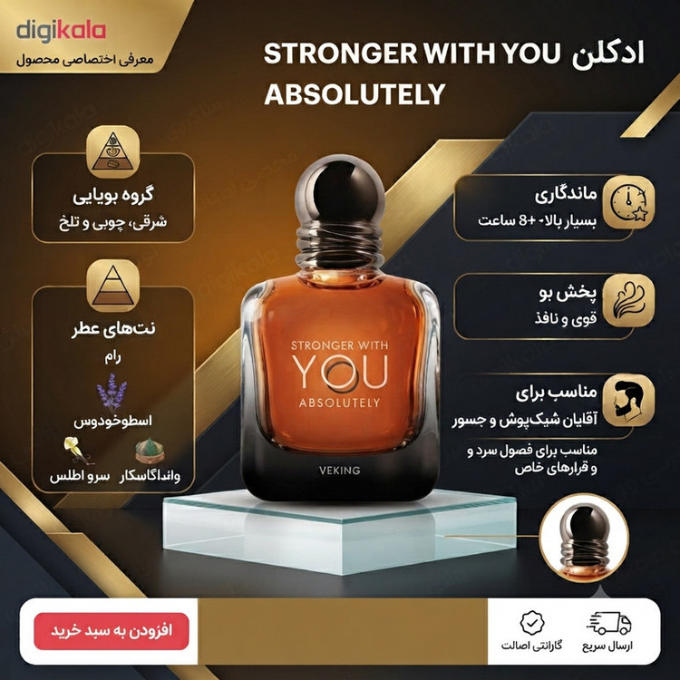 ادو پرفیوم مردانه وکینگ مدل استرانگر ویت یو ابسلوتلی با رایحه تلخ حجم 25 میلیلیتر
