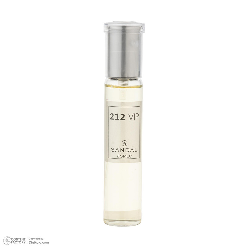 عطر جیبی مردانه صندل مدل 212vip با رایحه تند و خنک حجم 25 میلیلیتر