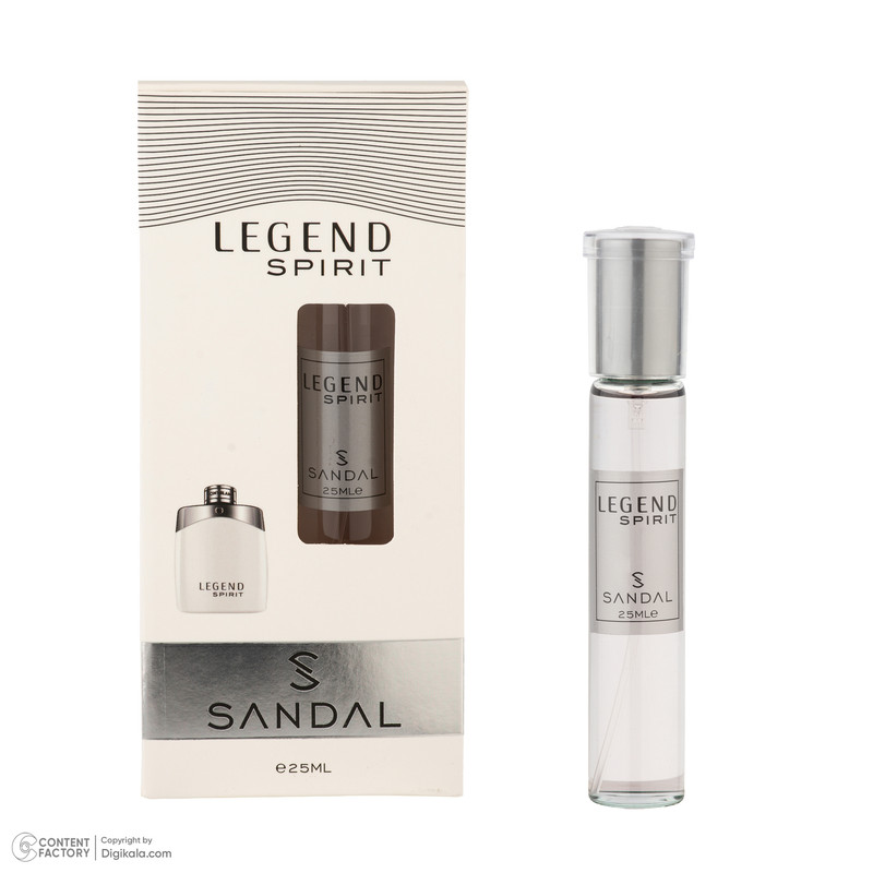 عطر جیبی مردانه صندل مدل LEGEND SPIRIT با رایحه شیرین و تند حجم 25 میلیلیتر