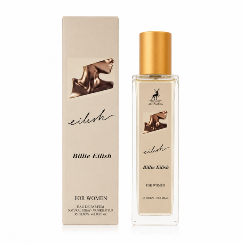 عطر جیبی زنانه الحمبرا مدل billie eilish با رایحه گرم، شیرین و جذاب حجم 35 میلی‌لیتر،ماندگاری متوسط، مناسب استفاده روز و شب در فصول پاییز و زمستان