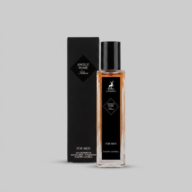 عطر جیبی مردانه الحمبرا مدل ANGELS SHARE با رایحه تند حجم 35 میلیلیتر