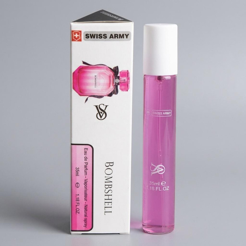 عطر جیبی زنانه سوئیس آرمی مدل بامب شل با رایحه خنک و شیرین حجم 35 میلی لیتر