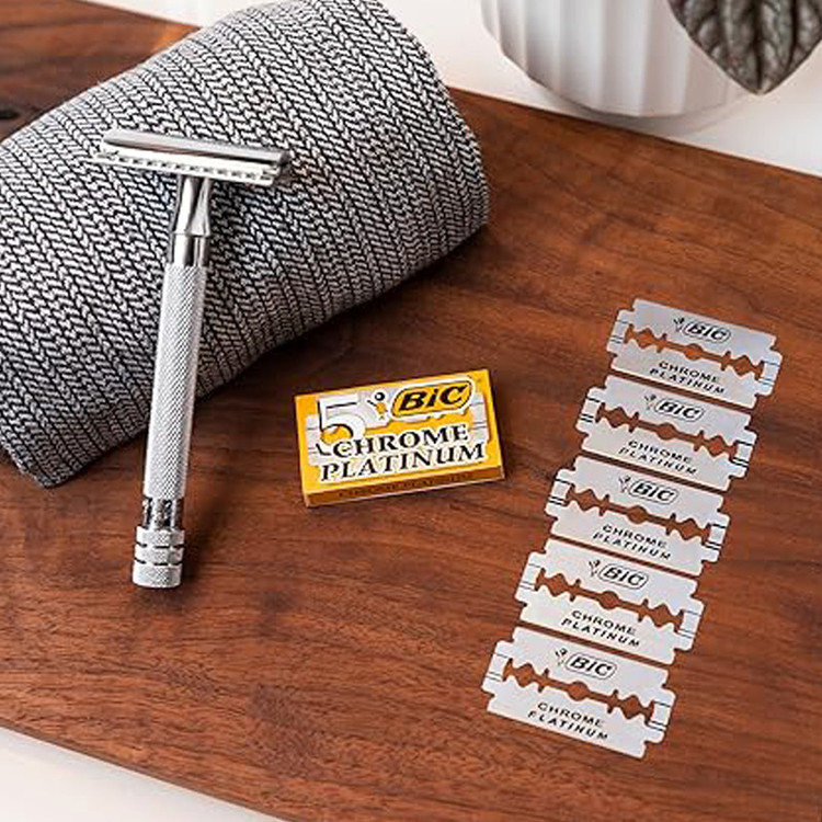 تیغ یدک بیک مدل Platinum Chromium Double Edge مجموعه 4 عددی