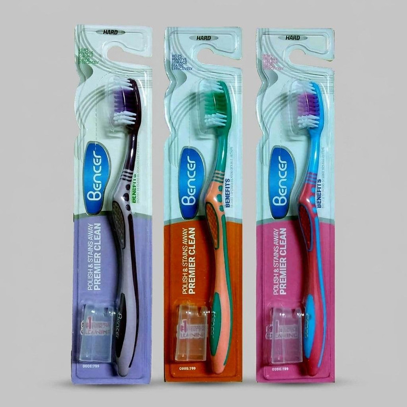 مسواک بنسر مدل PREMIER CLEAN با برس سخت بسته 3 عددی