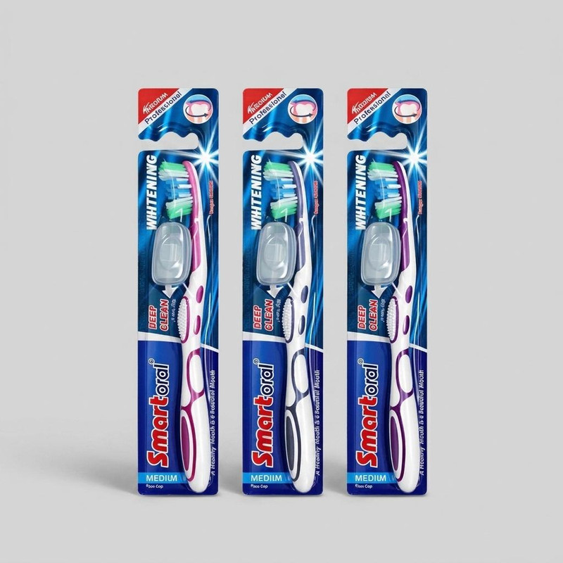 مسواک اسمارت اورال مدل Deep clean  با برس متوسط بسته ۳ عددی