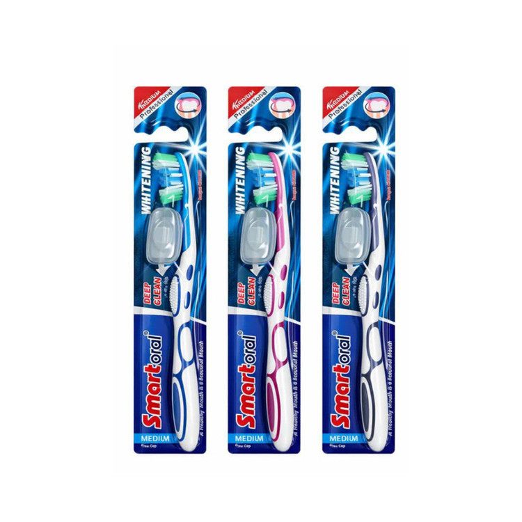 مسواک اسمارت اورال مدل Deep clean با برس متوسط بسته ۳ عددی