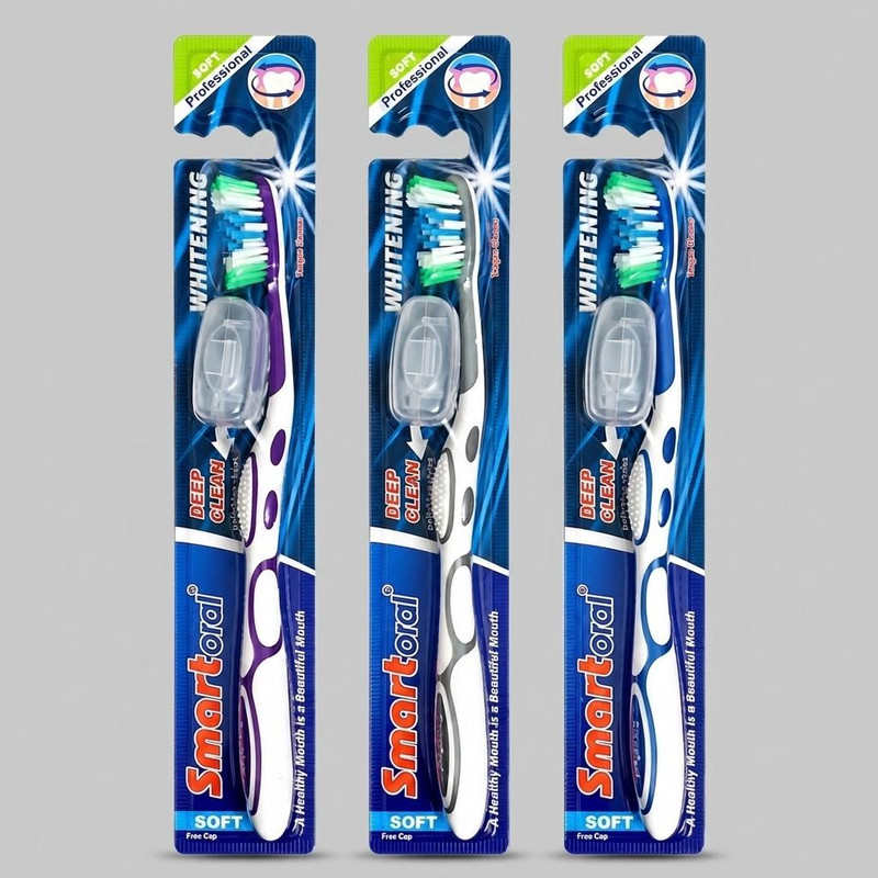 مسواک اسمارت اورال مدل Deep Clean با برس نرم مناسب برای همه دندان ها بسته 3 عددی