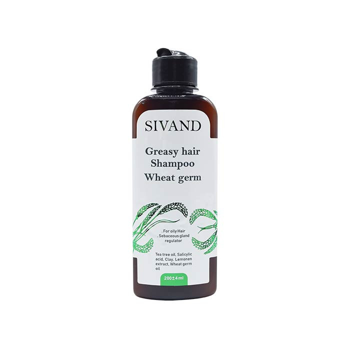 شامپو موی چرب حاوی روغن جوانه گندم سیوند مدل Weat Germ حجم 200 میلیلیتر، تقویتکننده، کنترل چربی و خارش، ترمیمکننده ساقههای آسیب دیده، افزایش حجم و درخشندگی، حفظ رطوبت و شادابی مو