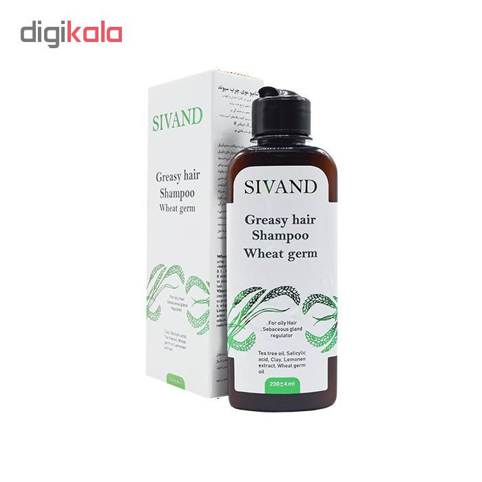 شامپو موی چرب حاوی روغن جوانه گندم سیوند مدل Weat Germ حجم 200 میلیلیتر، تقویتکننده، کنترل چربی و خارش، ترمیمکننده ساقههای آسیب دیده، افزایش حجم و درخشندگی، حفظ رطوبت و شادابی مو