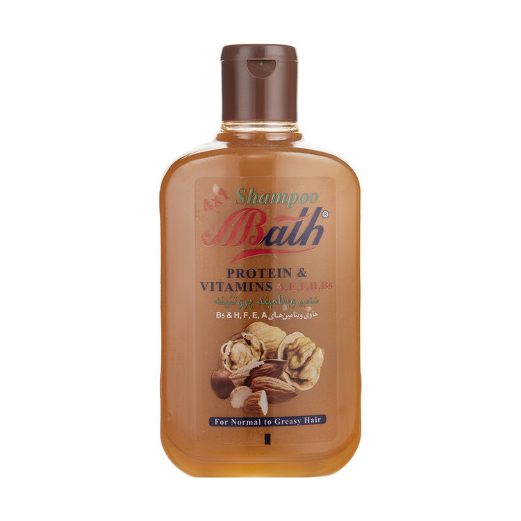 شامپو پروتئینه و ویتامینه مو بس مدل Walnut And Almond حجم 1000 میلیلیتر، تقویتکننده، ترمیمکننده، ضد ریزش، مناسب موهای معمولی تا چرب، حاوی عصاره گردو و بادام، حاوی ویتامینهای E، B5، F، A و H