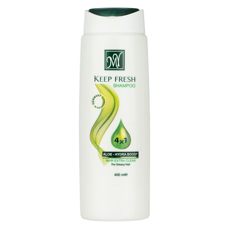 شامپو مخصوص موهای چرب مای مدل Keep Fresh حجم 400 میلیلیتر، افزایش رطوبت و آبرسانی، قدرت پاککنندگی بالا، تنظیمکننده چربی سر، درخشان و احیاکننده، از بین برنده باکتریها