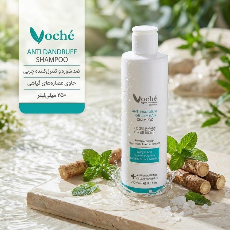 شامپو ضد شوره مو وچه مدل 004 مناسب موهای چرب، کاهش دهنده چربی و تنظیمکننده چربی پوست سر حجم 250 میلیلیتر