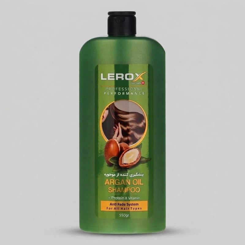 شامپو تقویت کننده مو لروکس مدل ARGAN OIL مناسب موهای آسیب‌دیده و شکننده وزن 550 گرم