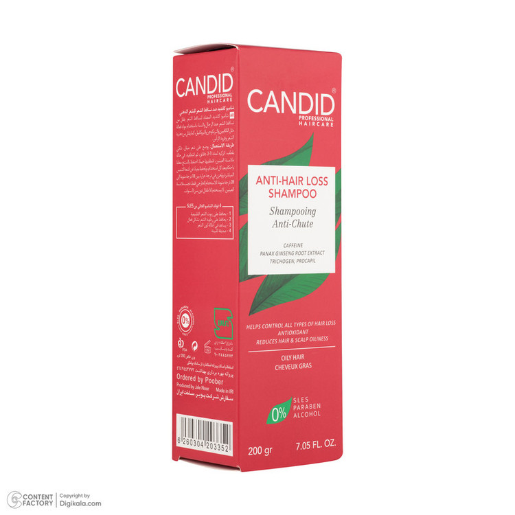 شامپو ضد ریزش مو کاندید مدل Caffeine مناسب موهای چرب حجم 250 میلیلیتر