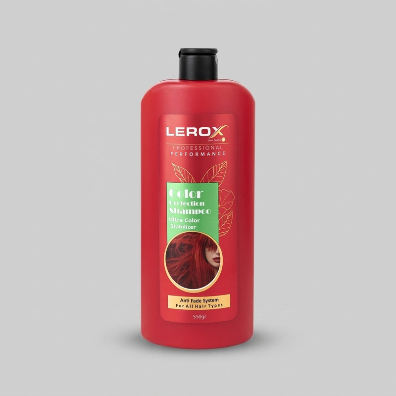 شامپو تثبیت کننده رنگ مو لروکس مدل Color Protection حجم 550 میلی‌لیتر