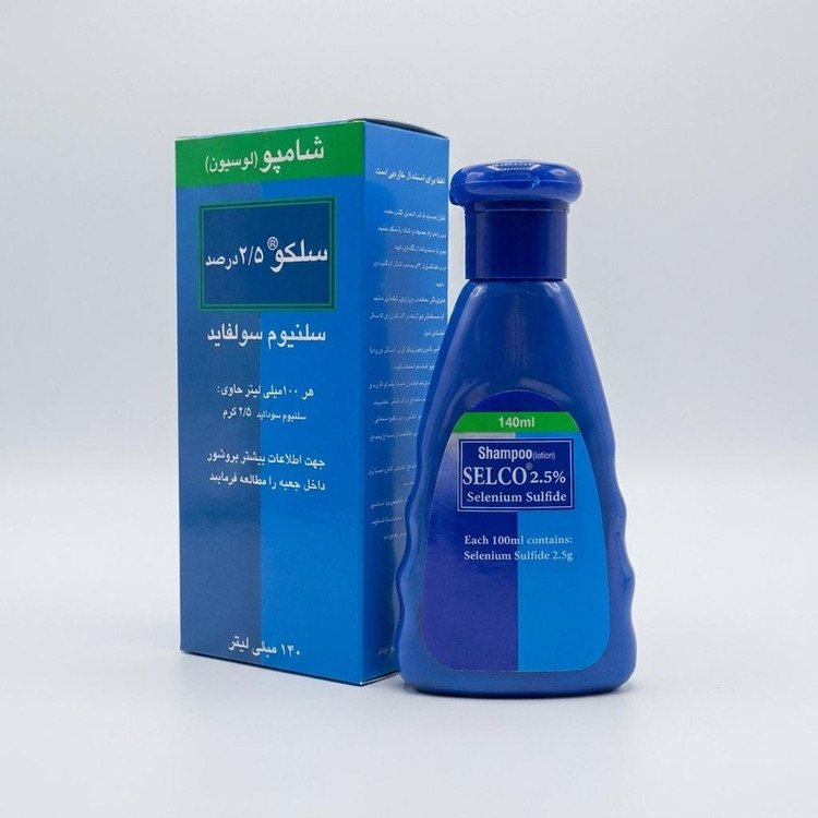 شامپو ضد شوره مو سلکو مدل سلنیوم سولفات حجم 140 میلیلیتر، کاهش دهنده چربی، ضد خارش، تنظیم کننده چربی، مناسب انواع مو