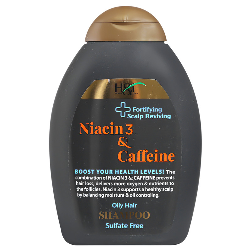 شامپو مو هرباتک مدل niacin3 &amp; caffeine مناسب برای مو چرب حجم 385میلی لیتر