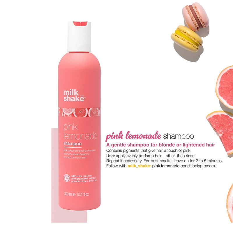 شامپو تثبیت کننده رنگ مو صورتی میلک شیک مدل PINK LEMONADE حجم 300 میلی لیتر