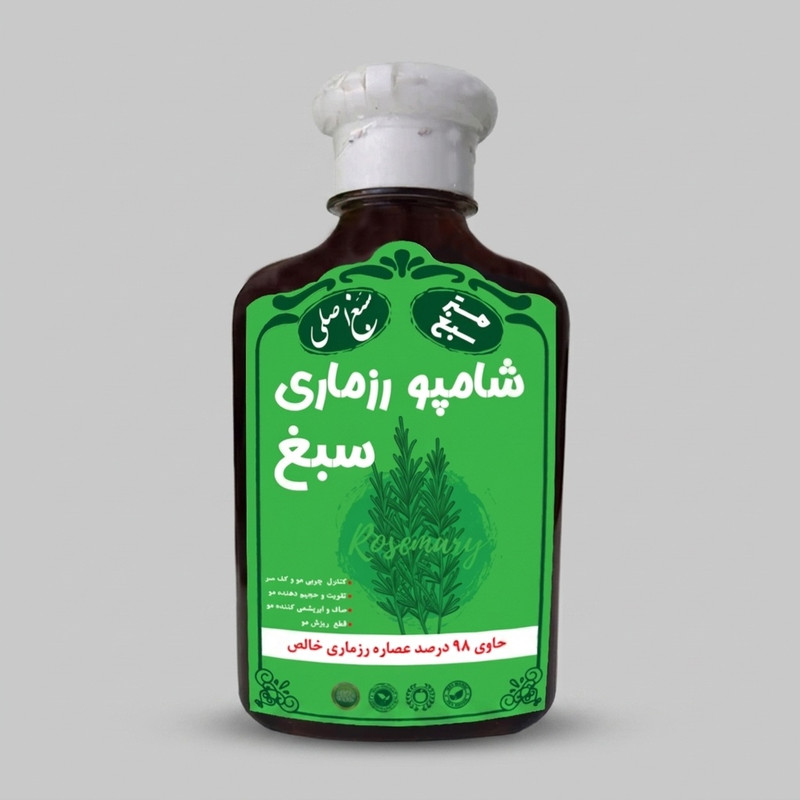 شامپو تقویت کننده و ضد ریزش مو سبغ مدل رزماری، ارگانیک، ضد شوره، ضد التهاب، مغذی، مناسب انواع مو، حجم 250 میلی‌لیتر