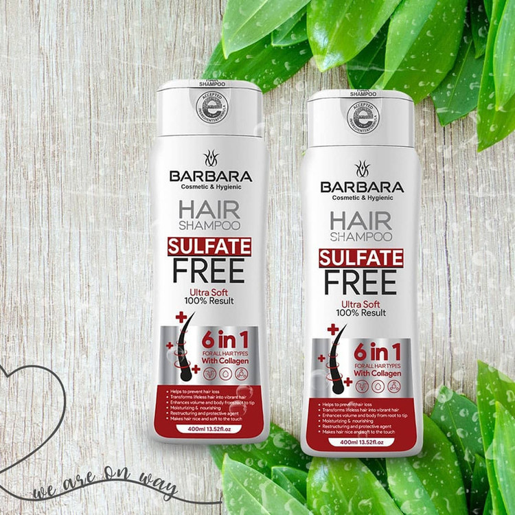 شامپو مو بدون سولفات باربارا مدل Ultra Soft و Pro Protection حجم 400 میلی لیتر مجموعه 2 عددی