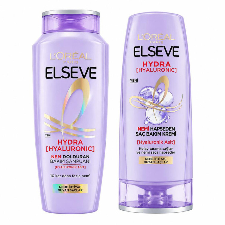 شامپو و نرم کننده مو لورآل مدل Hydra Hyaluronic مناسب موهای خشک حجم 300 میلیلیتر بسته 2 عددی