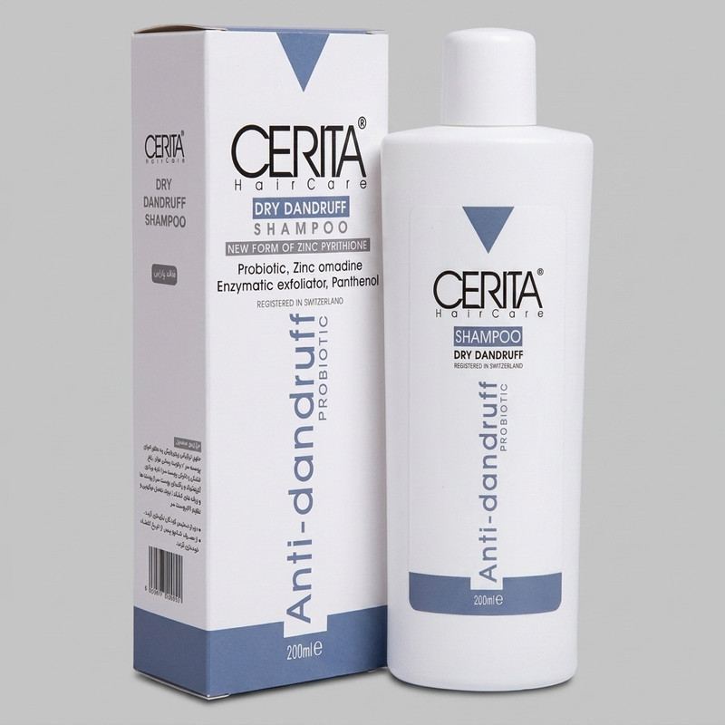 شامپو ضدشوره مو سریتا مخصوص موهای خشک، حجم 200 میلی‌لیتر مدل Dry Dandruff، بدون عصاره، ضد خارش