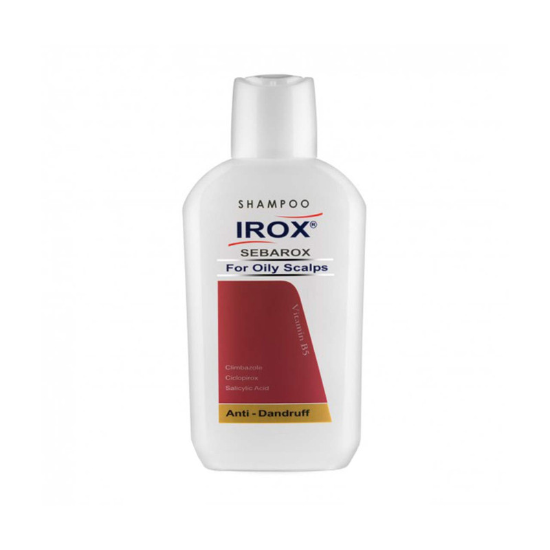 شامپو ضد شوره چرب ایروکس مدل Anti-dandruff حجم 220 میلی‌لیتر، حاوی پیروکتون اولامین، عصاره گیاهان اکیناسه، گزنه و بید کانادایی، نرم‌کننده و ترمیم‌کننده موهای آسیب دیده