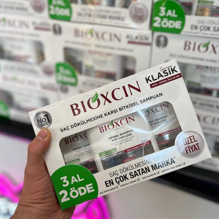 شامپو ضد ریزش و تقویت کننده مو بیوکسین مدل BITKISEL مناسب برای موهای ضعیف و خشک حجم 300 میلی لیتر بسته 3 عددی