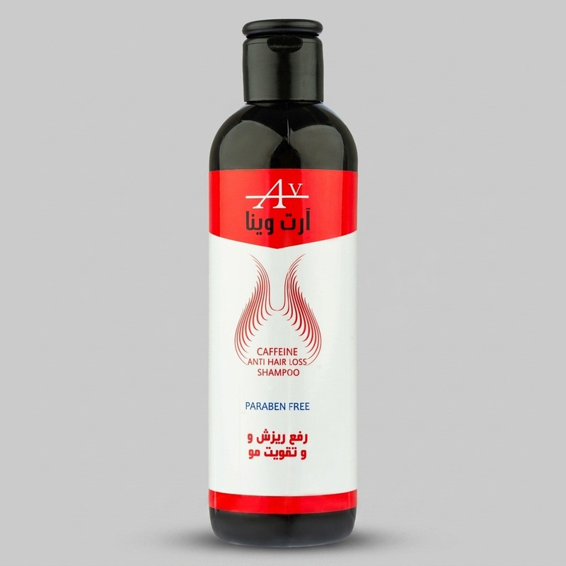 شامپو ضد ریزش و تقویت‌کننده مو آرت وینا مناسب انواع مو، حجم 250 میلی‌لیتر مدل کافئین پلاس، حاوی ویتامین‌های B5 و E، بدون پارابن، محکم‌کننده، مرطوب‌کننده، آب‌رسان، با عصاره‌های آلوئه‌ورا، مورد