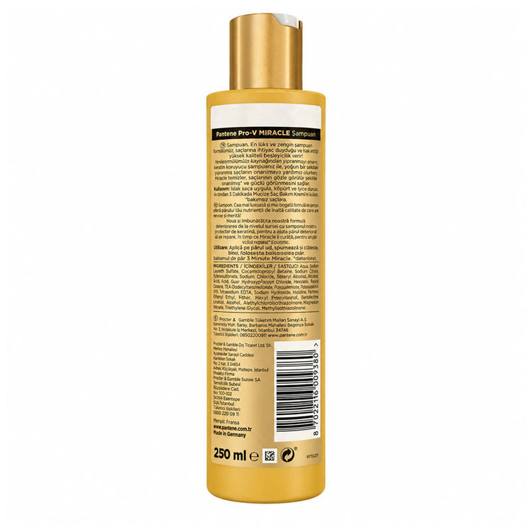 شامپو سر پنتن مدل MIRACLE SHAMPOO مناسب برای موهای آسیب دیده و سازگار با موهای خشک حجم 250 میلی لیتر