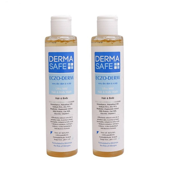 شامپو تقویت کننده و ترمیم کننده مو درماسیف مدل ECZO DERM حجم 200 میلی لیتر مجموعه 2 عددی