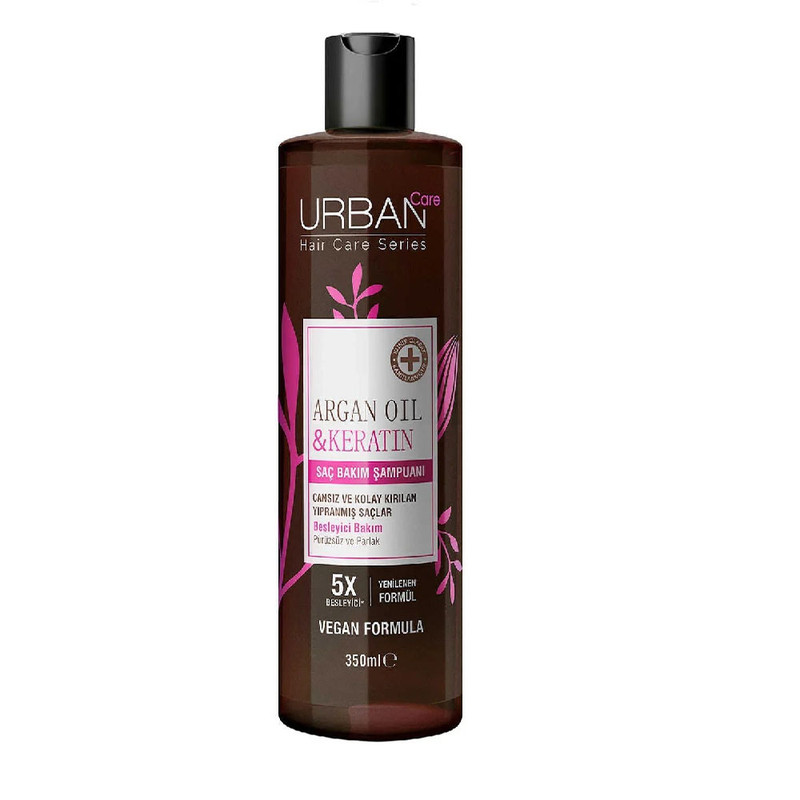 شامپو تقویت کننده مو اربن کر مدل ARGAN OIL . KERATIN مناسب برای موهای آسیب دیده حجم 350 میلی لیتر