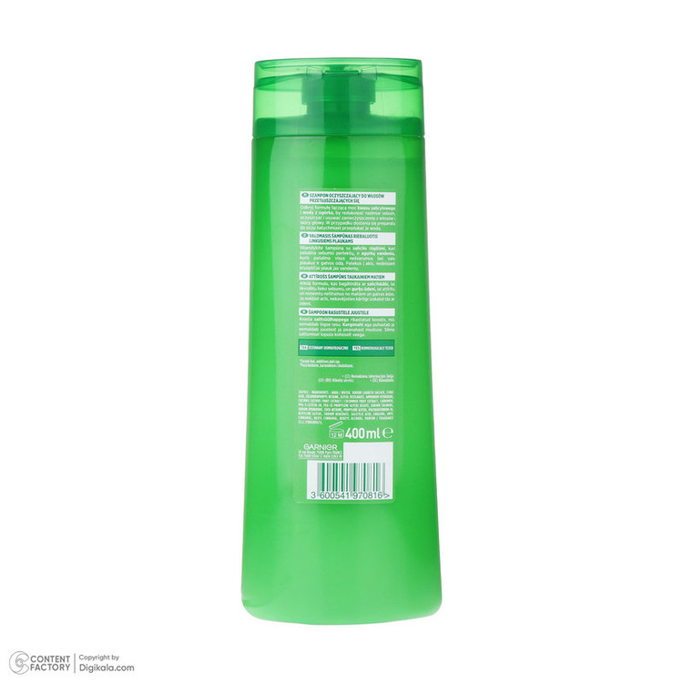 شامپو تقویت کننده مو گارنیه مدل FRUCTIS مناسب برای موهای چرب حجم 400 میلی لیتر