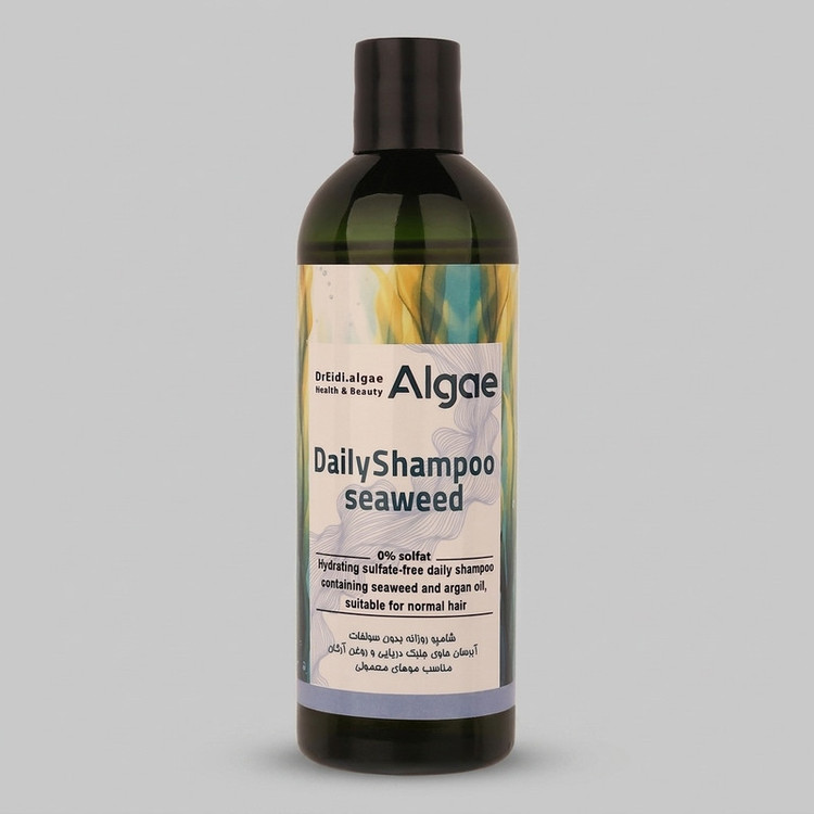 شامپو مو دکتر عیدی آلگا مدل Seaweed مناسب موهای معمولی، بدون سولفات، حاوی عصاره جلبک دریایی و روغن آرگان، حجم 300 میلیلیتر