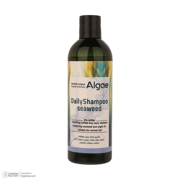 شامپو مو دکتر عیدی آلگا مدل Seaweed مناسب موهای معمولی، بدون سولفات، حاوی عصاره جلبک دریایی و روغن آرگان، حجم 300 میلیلیتر