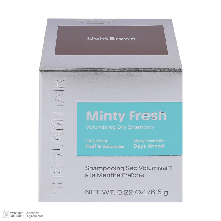 شامپو خشک حجم دهنده مو شیگلم مدل Minty fresh مناسب برای انواع مو وزن 6.5 گرم