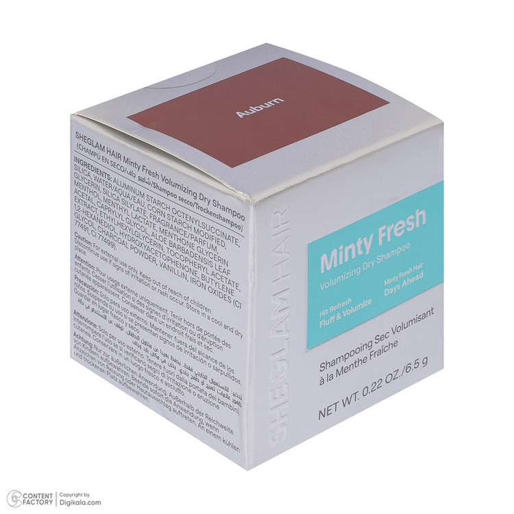 شامپو خشک حجم دهنده مو شیگلم مدل Minty fresh مناسب برای انواع مو وزن 6.5 گرم